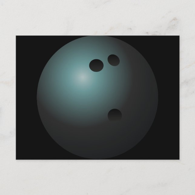 Black Bowling Ball Postcard (Front)
