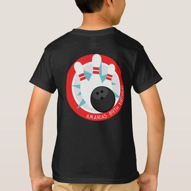 Black Bowling Event Shirt + Name on Front Pocket (Back)