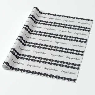 Black Bows and Congratulations Wrapping Paper