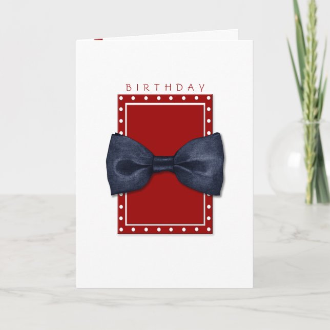 Black Bowtie Birthday Card (Front)