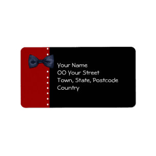 Black BowTie red Address Label