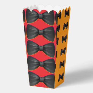 Black Bowtie Repeat Red + Orange Favour Box