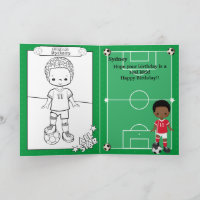 Black Boys Soccer Colouring Page Happy Birthday