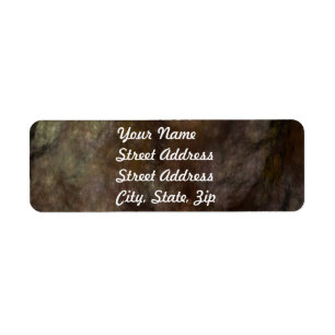 Black & Br Abstract Fractal Return Address Sticker