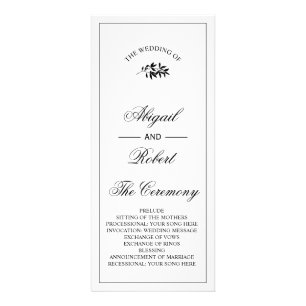Black branch Old Money wedding program Rack Card