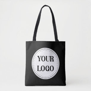 Black Branded Logo Corporate Business Company Ba Tote Bag