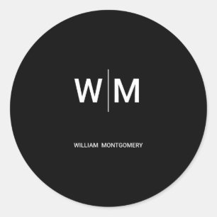 Black Branded Logo Corporate Business Company Classic Round Sticker