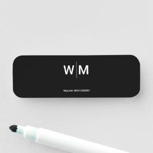 Black Branded Logo Corporate Business Company Name Tag