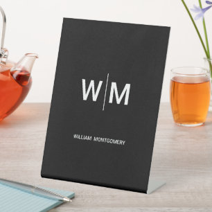 Black Branded Logo Corporate Business Company Pedestal Sign