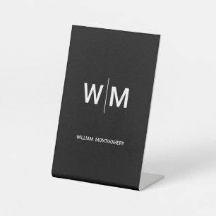 Black Branded Logo Corporate Business Company Pedestal Sign