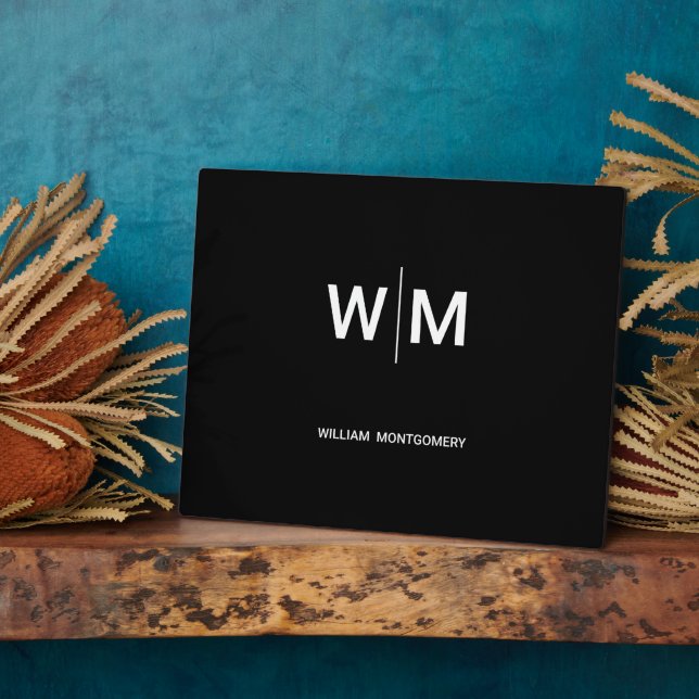 Black Branded Logo | Corporate Business Company Plaque (Side)