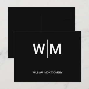 Black Branded Logo   Corporate Business Company Postcard