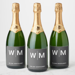 Black Branded Logo   Corporate Business Company Sparkling Wine Label
