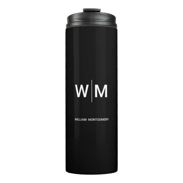 Black Branded Logo | Corporate Business Company Thermal Tumbler (Front)
