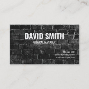Black Brick Wall Modern Simple Custom Personalized Business Card
