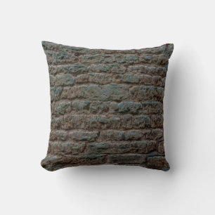 Black Brick Wall Textureabstract, architecture, ba Cushion