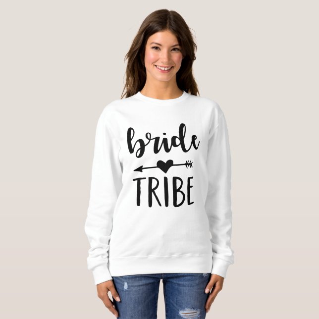 Black Bride Tribe Bachelorette Party Sweatshirt (Front Full)