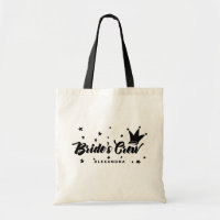 Black Bride's Crew Typography Crown and Stars