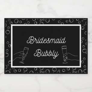 Black Bridesmaid Bubbly Mini Sparkling Wine Lab Label