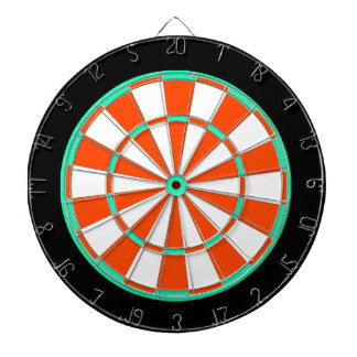Black Bright-Green Orange White Dartboard