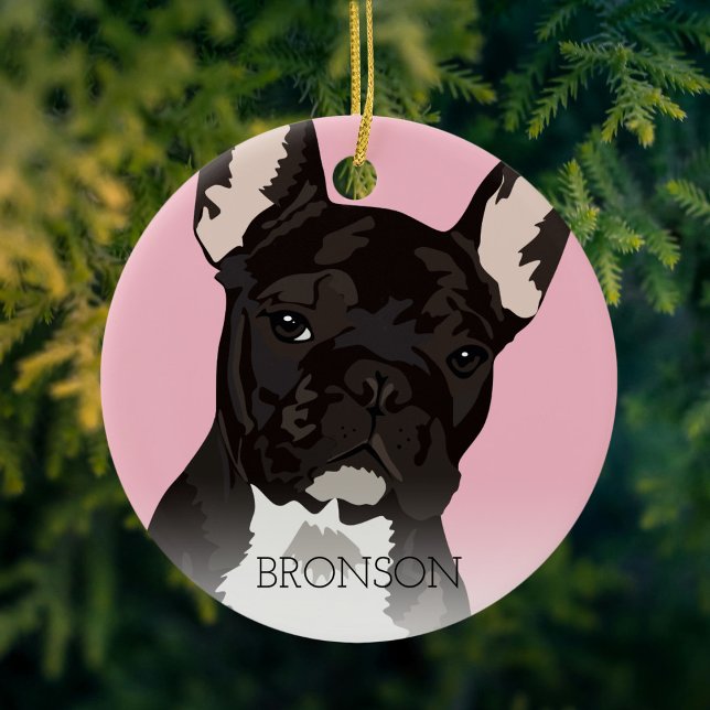 Black Brindle French Bulldog Christmas Ceramic Tree Decoration (Creator Uploaded)