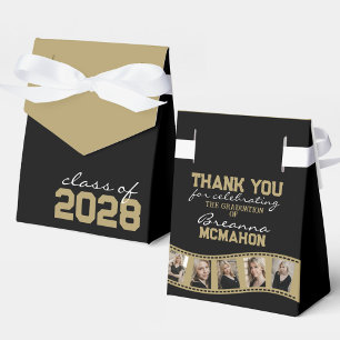 Black & Bronze Gold Photo Collage Filmstrip Favour Box