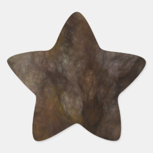 Black & Brown Abstract Fractal Star Sticker