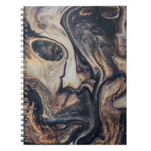 Black, brown, and grey abstract painting notebook