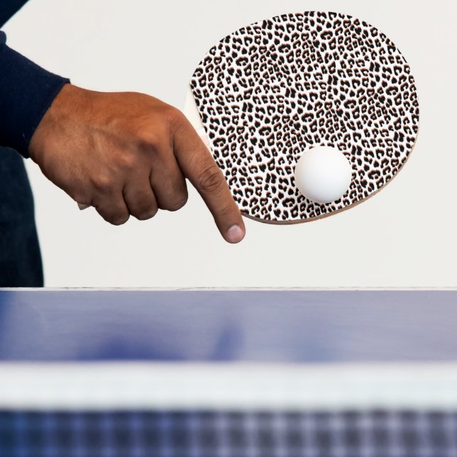 Black Brown and White Leopard Print  Ping Pong Paddle (Insitu)
