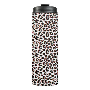 Black Brown and White Leopard Print  Thermal Tumbler