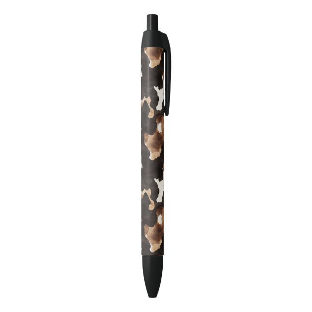 Black Brown Cream Cow Print Black Ink Pen (Bottom (Vertical))