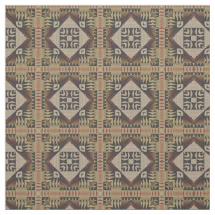 Black Brown Dark Red Taupe Beige Ethnic Look Fabric