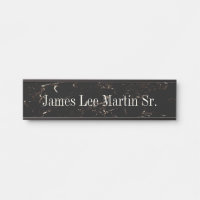 Black Brown Hanging Wall Name Plate Door Sign