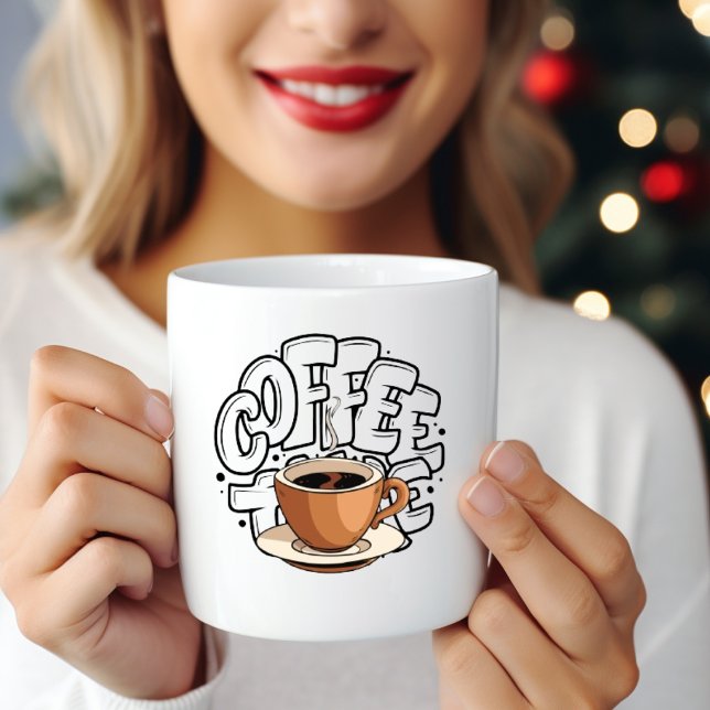 Black Brown Illustration Coffee Mug (Creator Uploaded)