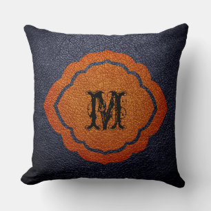 Black Brown Leather Cushion