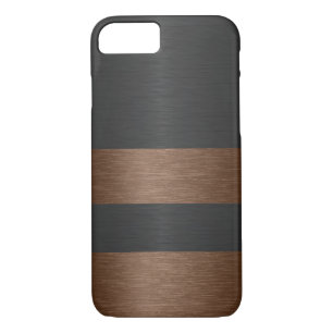 Black & Brown Metallic Brushed AluminumTexture Case-Mate iPhone Case