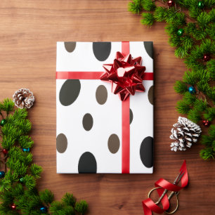 Black Brown Polka Dot Wrapping Paper