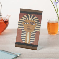 Black Brown Tan King Tut Designer Crochet Print