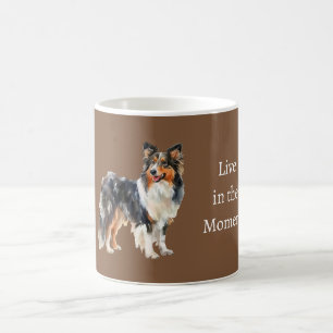 Black Brown White Dog Coffee Mug