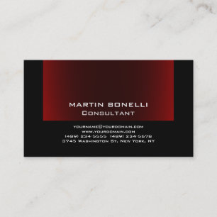 Black Browny Red Trendy Plain Clean Business Card