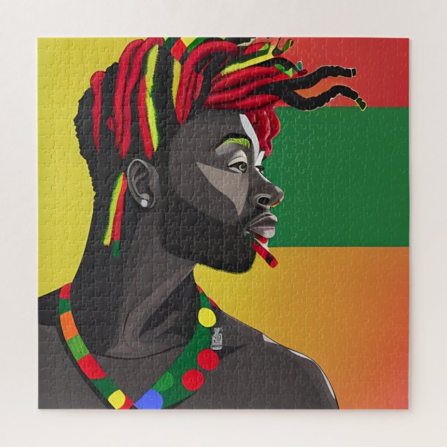 Black Bruh African American Man Juneteenth King Jigsaw Puzzle (Vertical)