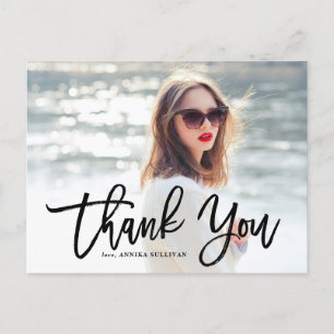 Black Brush Calligraphy   Graduation Thank You Postcard