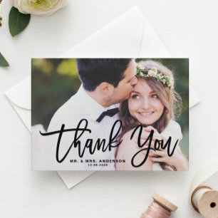 Black Brush Calligraphy Script Thank You Photo