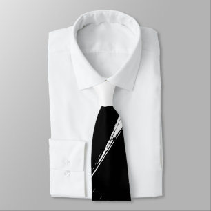 Black Brush Modern White Background #2 Tie