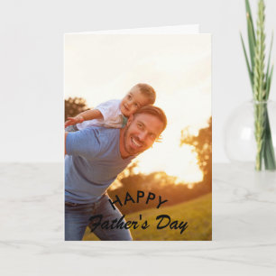 Black Brush Script Modern Father's Day Photo Card