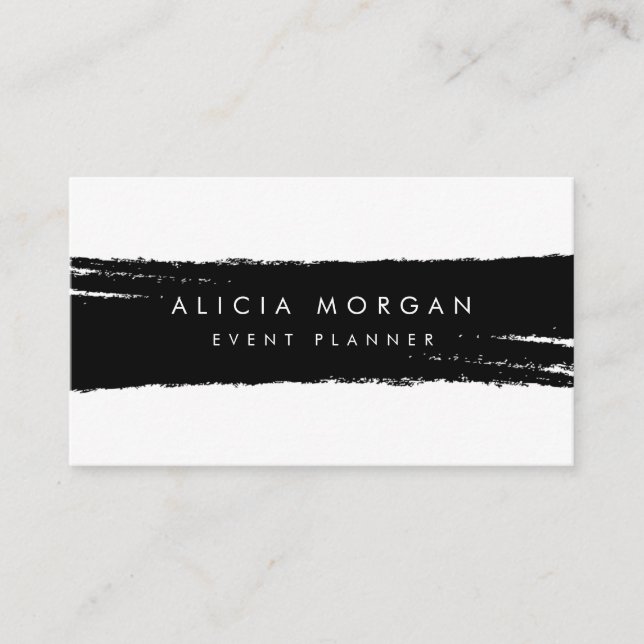 Black brush stroke business card (Front)