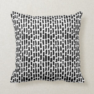 Black Brush Strokes Pattern Cushion