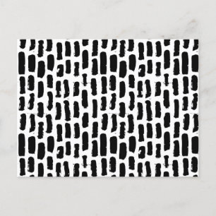 Black Brush Strokes Pattern Holiday Postcard