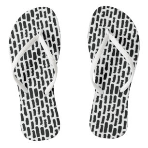 Black Brush Strokes Pattern Jandals