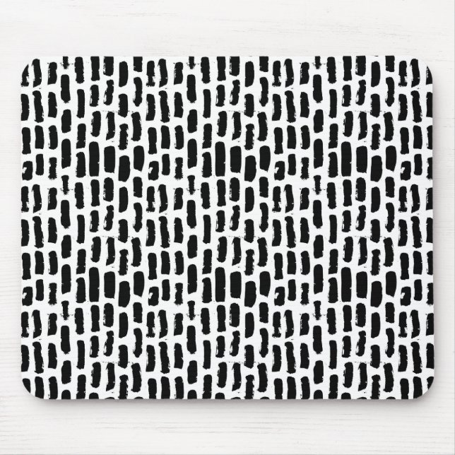 Black Brush Strokes Pattern Mouse Pad (Front)